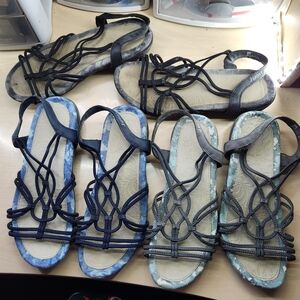 3 Pair Bundle (1 Black, 1 Gray, 1 Navy) Jambu April Strappy Vegan Slingback 9M